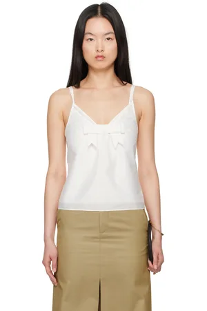 Shushu/Tong White Bow Tie Sling Top