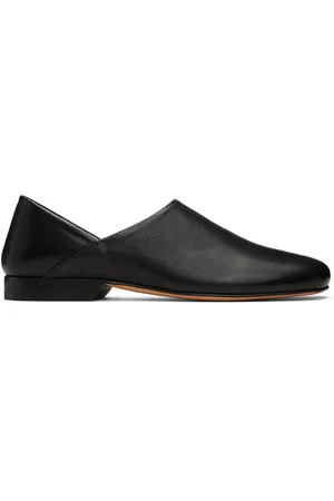 LEMAIRE Black Leather Slippers