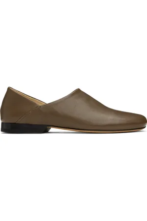 LEMAIRE Brown Leather Slippers