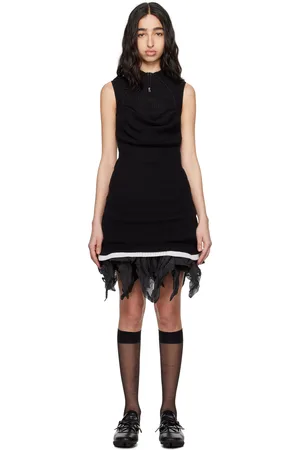 Kiko Kostadinov Black Vecto Knit Tunic Minidress