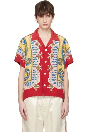 BODE Red Bricolage Short Sleeve Shirt