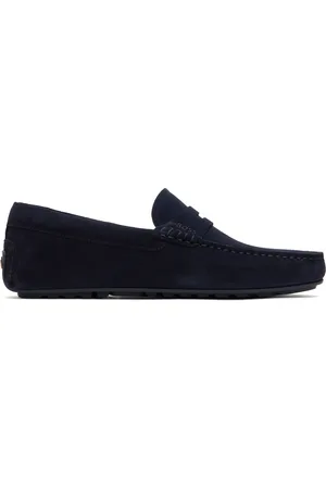 HUGO BOSS Navy Portuguese-Crafted Suede Loafers