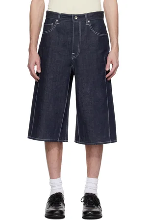 KARMUEL YOUNG Cuboid Raw Denim Shorts
