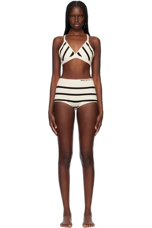 Moncler Off-White & Black Knit Bikini