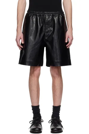 KARMUEL YOUNG Alt-Leather Square Shorts