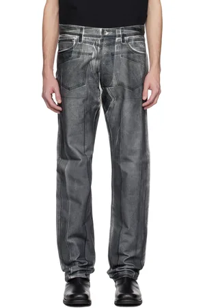 KARMUEL YOUNG Overprinted Foil Cuboid Jeans