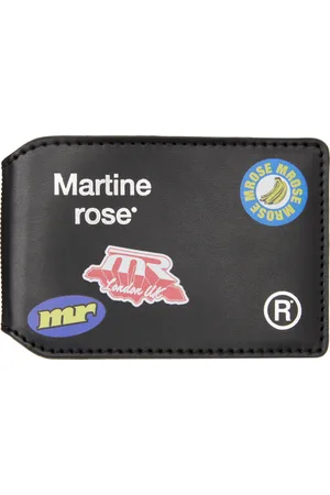 MARTINE ROSE Black Oyster Card Wallet