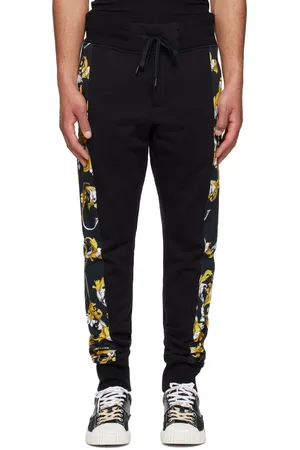 VERSACE Black Graphic Trim Sweatpants