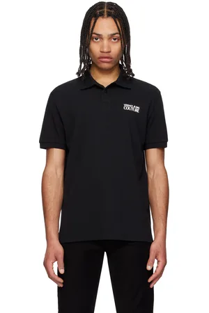 VERSACE Black Piping Logo Polo