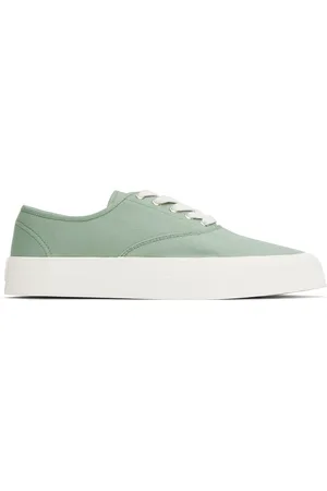 Maison Kitsuné Green Canvas Lace-Up Sneakers