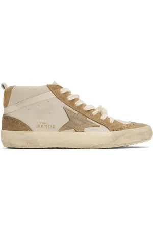 Golden Goose Beige & Brown Mid Star Classic Sneakers