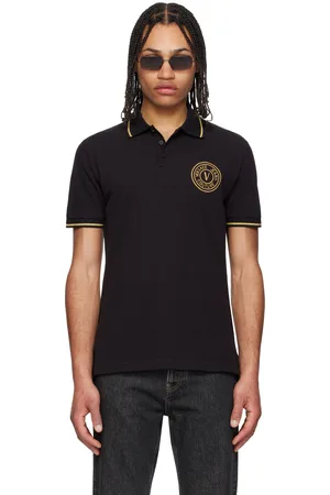 VERSACE Black Logo Patch Polo