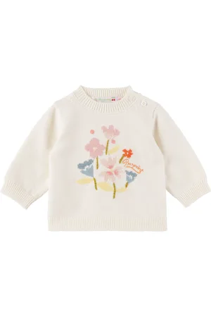 BONPOINT Baby Off-White Almire Floral Embroideries Sweater