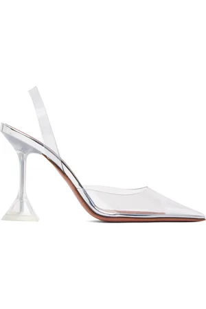 Amina Muaddi Holli Glass Sling Heels