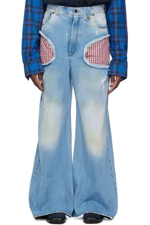 EgonLab SSENSE Exclusive Blue Openwork Jeans