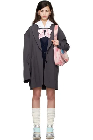 Petra Collins SSENSE Exclusive Gray JennyFax Edition Oversized Blazer