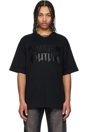 VERSACE Black Logo Metal Patch T-shirt