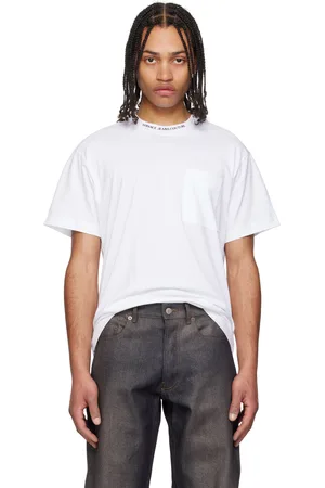 VERSACE White Logo Collar T-shirt