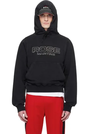 MARTINE ROSE Black Shrunken Hoodie