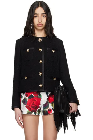 Dolce & Gabbana Black Cropped Single-Breasted Jacket
