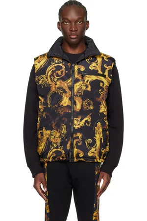 VERSACE Black Watercolour Reversible Down Vest