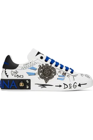 Dolce & Gabbana White Calfskin Portofino Sneakers