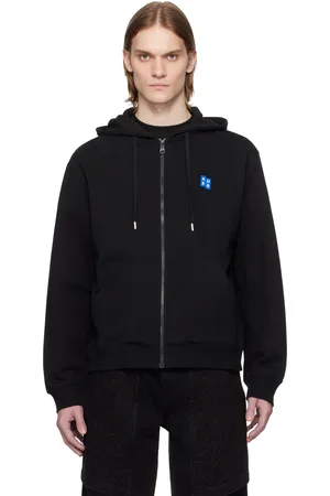 Ader Error Black Sig; TRS Tag 01 Zip-Up Hoodie