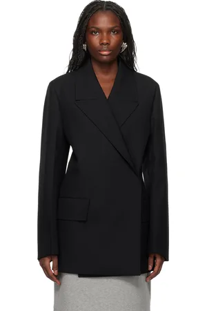 Jil Sander Black Double Breasted Wool Blazer