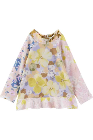 ZIMMERMANN Kids Multicolor Pop Spliced Frill Swim Top