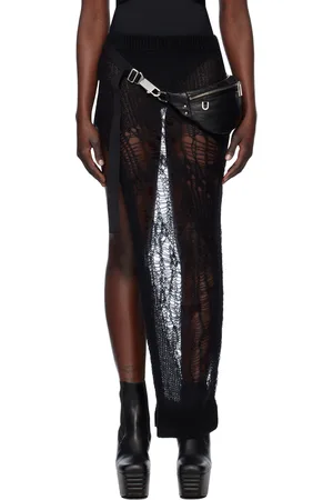 Rick Owens Black Hollywood Spider Ziggy Maxi Skirt