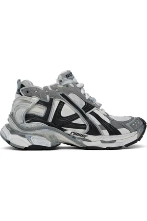 Balenciaga Gray & White Runner Sneakers