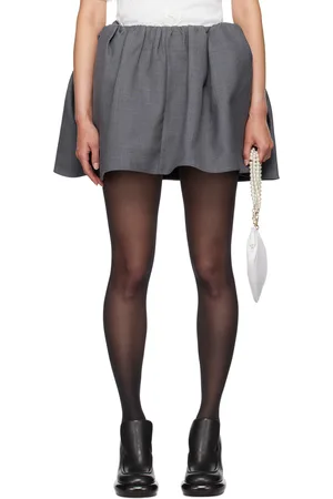Shushu/Tong Gray Bowknots Miniskirt