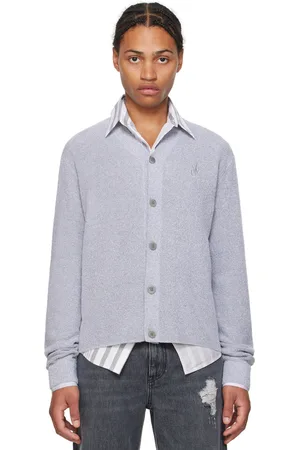 J.W.Anderson Gray Embroidered-Logo Cardigan