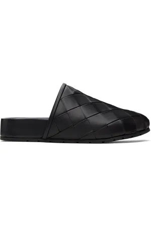 Bottega Veneta Black Reggie Slippers