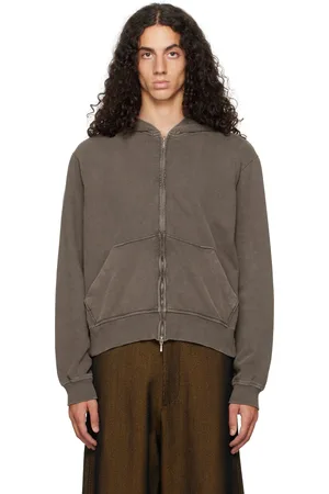 Omar Afridi Brown Shabby Full Zipped Hoodie