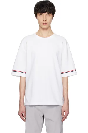 Thom Browne White Cotton Rugby Short Sleeve T-shirt