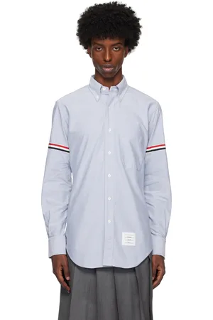 Thom Browne Blue Oxford Classic Armbands Shirt