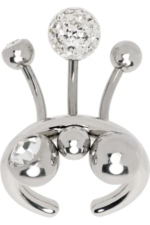Justine Clenquet Silver Neve Crystal Ring