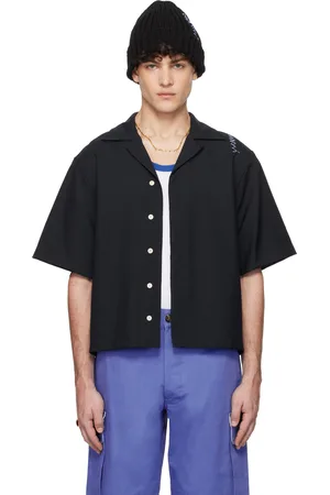 Marni Navy Tropical Wool Shirt