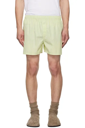 Tekla SSENSE Exclusive Green AURALEE Edition Boxer Pyjama Shorts