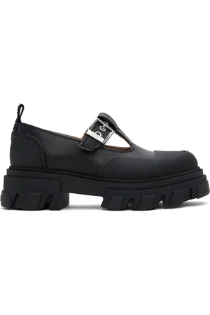 Ganni Black Cleated Mary Jane Loafers