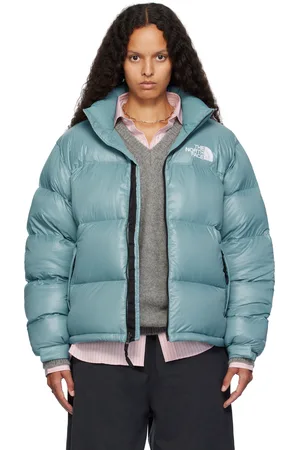 The North Face SSENSE Exclusive Blue 1996 Retro Shine Nuptse Down Jacket