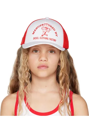 Diesel Kids White & Red Fiwos Cap