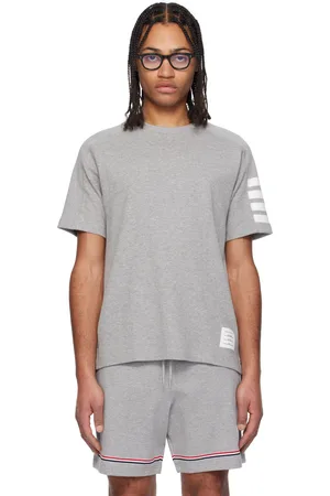 Thom Browne Gray Milano Cotton 4-Bar T-shirt
