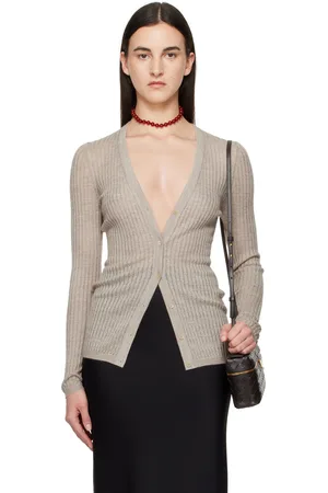 GABRIELA HEARST Beige Emma Pointelle Cardigan