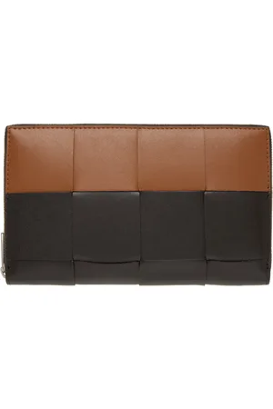 Bottega Veneta Brown & Tan Cassette Zip Around Wallet