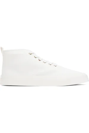 Maison Kitsuné White High-Top Canvas Lace-Up Sneakers