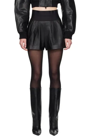 Alexander Wang Black Safari Leather Shorts