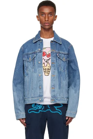 ICECREAM Blue Lazer Drip Denim Trucker Jacket