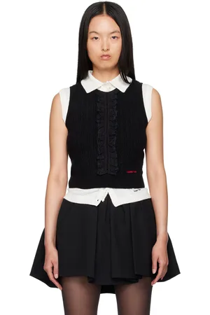 Shushu/Tong Black Ruffle Tank Top